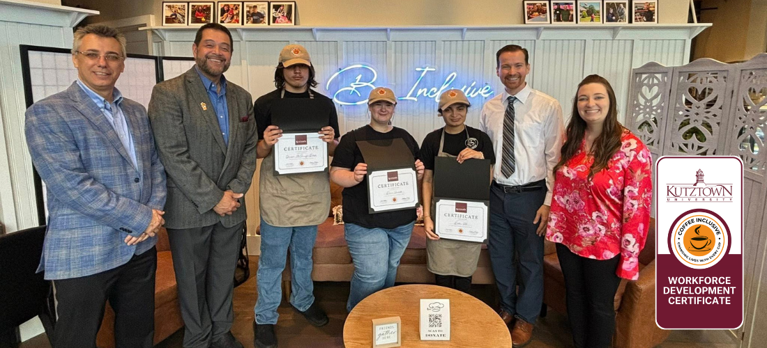 Workforce Development Program badge,Carl Sheperis and Coffee Inclusive Transitional Employment Project Manager, Anthony Melf